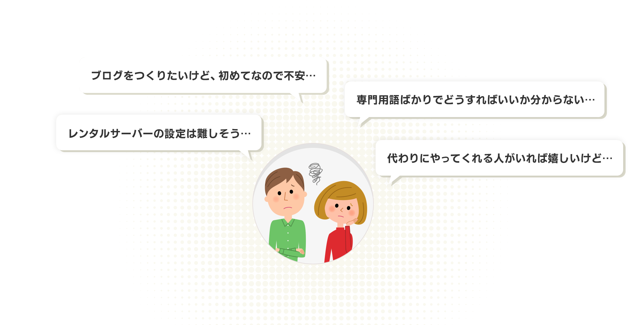 ブログをつくりたいけど、初めてなので不安… レンタルサーバーの設定は難しそう…