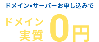 ドメイン代実質0円 ドメイン×サーバー同時申込でおトクにスタート