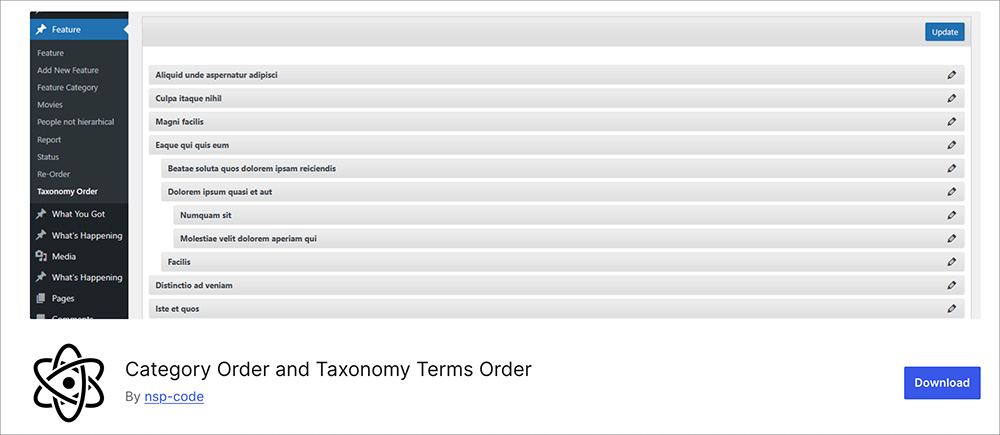 Category Order and Taxonomy Terms Orderのファーストビュー画像