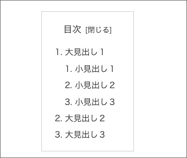 Cocoonの目次設定画面