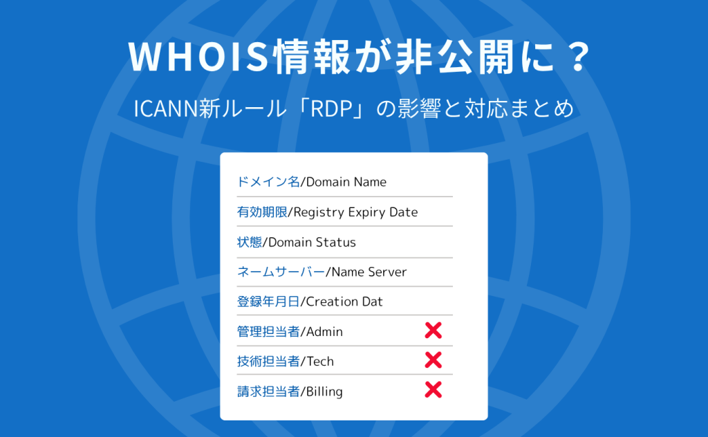 【2025年8月】WHOIS情報が非公開に！ICANN新ルール「RDP」の影響と対応まとめ