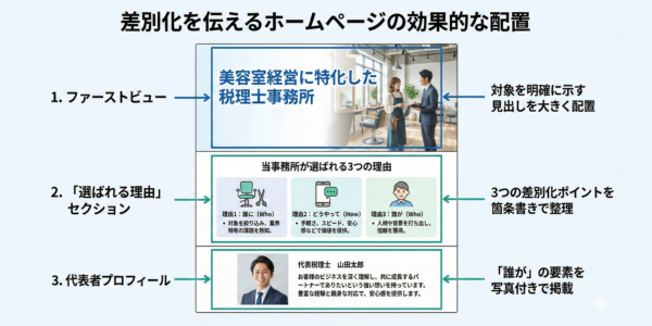 図：ホームページの効果的な配置
