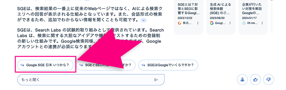 SGEの追加質問の画像