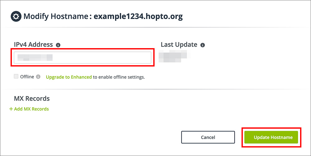 No-IPの無料ドメイン取得画面
