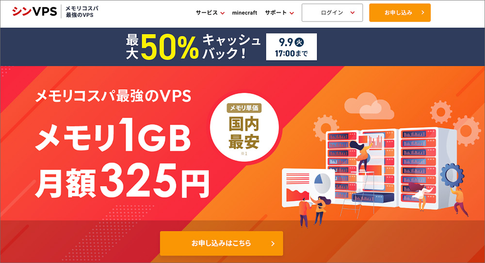 シンVPSのファーストビュー画像