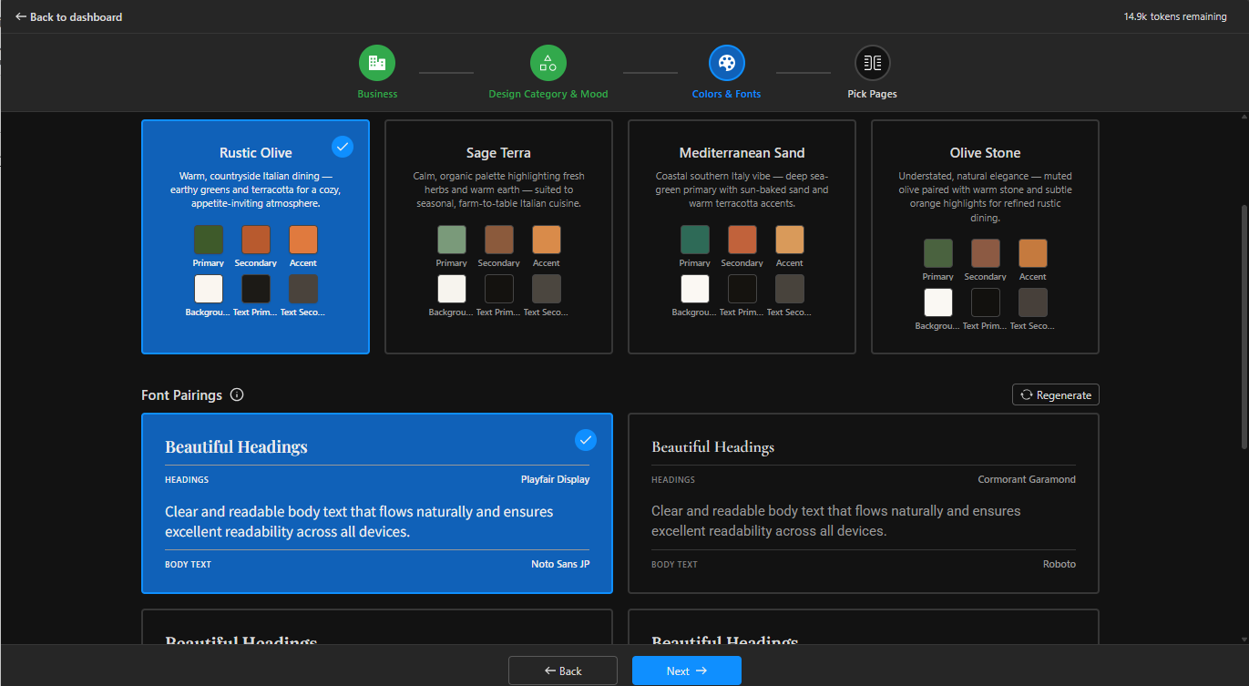 カラーとフォント設定