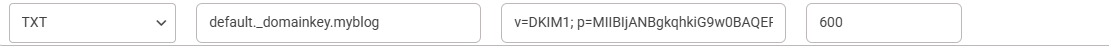 DKIMのDNS追加設定