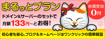 まるっとプラン 初期費用無料のドメインとサーバーがセットになったお得なプラン